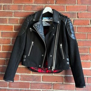Moose Knuckles leather detailed jkt
